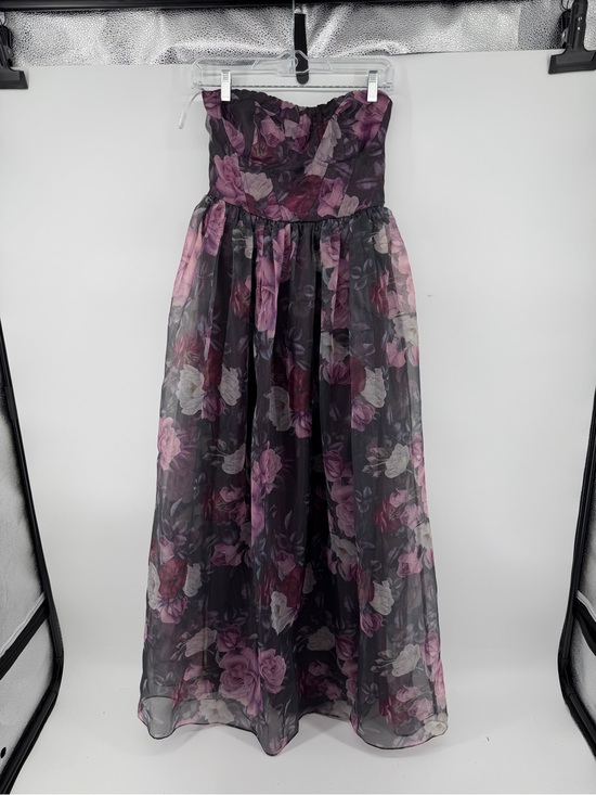 Lulus Dresses & Skirts - Lulu's Romantic Whimsigoth FairycoreBlack Strapless Floral MaxiDress w/Roses SzM